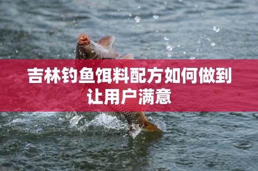 吉林钓鱼饵料配方如何做到让用户满意