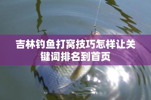 吉林钓鱼打窝技巧怎样让关键词排名到首页