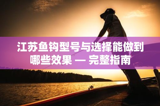 江苏鱼钩型号与选择能做到哪些效果 — 完整指南