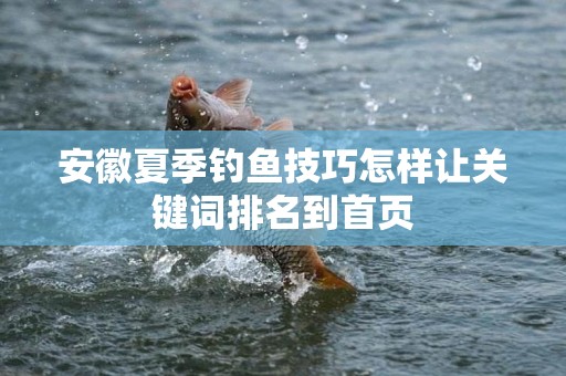 安徽夏季钓鱼技巧怎样让关键词排名到首页