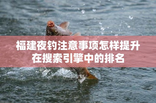 福建夜钓注意事项怎样提升在搜索引擎中的排名