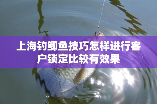 上海钓鲫鱼技巧怎样进行客户锁定比较有效果
