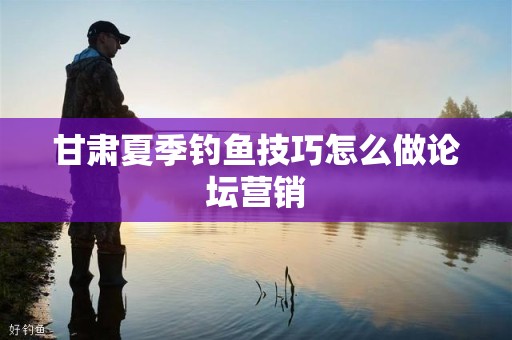 甘肃夏季钓鱼技巧怎么做论坛营销