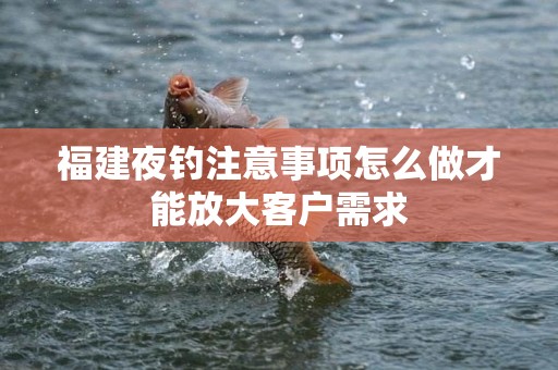 福建夜钓注意事项怎么做才能放大客户需求