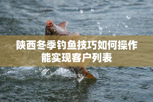 陕西冬季钓鱼技巧如何操作能实现客户列表