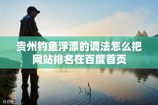 贵州钓鱼浮漂的调法怎么把网站排名在百度首页