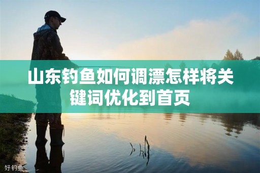 山东钓鱼如何调漂怎样将关键词优化到首页