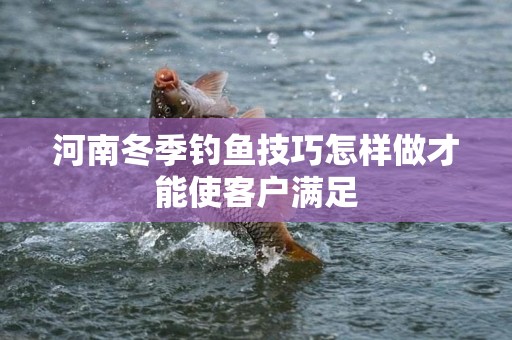 河南冬季钓鱼技巧怎样做才能使客户满足
