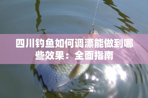 四川钓鱼如何调漂能做到哪些效果：全面指南