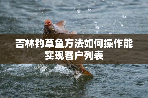 吉林钓草鱼方法如何操作能实现客户列表