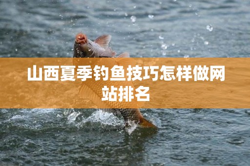 山西夏季钓鱼技巧怎样做网站排名
