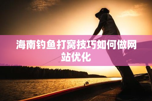 海南钓鱼打窝技巧如何做网站优化